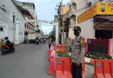 Polsek Kota Kisaran Polres Asahan Lakukan Strong Point Pos Padat Lalin