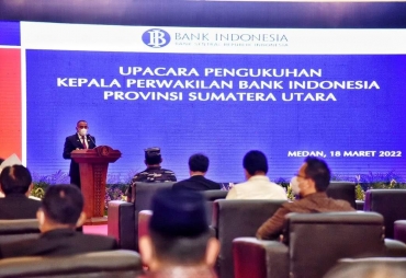 Ini Pesan Gubsu Saat Upacara Pengukuhan Kepala Perwakilan BI