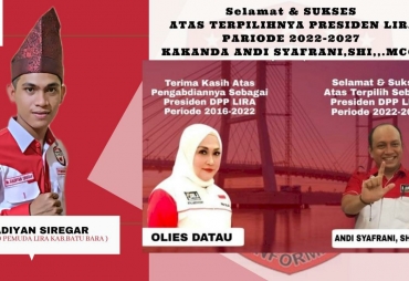 Pemuda Lira Batu Bara Ucapkan Selamat Terpilih Presiden Andi Syafrani