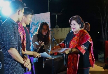 Bupati Karo Tampak Hadiri Road Show Lake Toba Tradisional Music Festival (Foto : Diskominfo Karo)