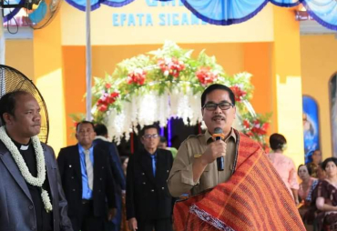 Kaban Bappeda Sampaikan Pidato Bupati Labuhanbatu Dalam Acara Peresmian GMI