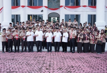 Bupati Asahan Lepas Kontingen Jambore Nasional ke XI Tahun 2022 Cibubur 
