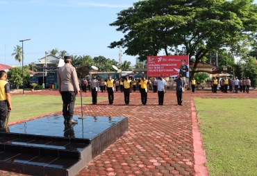 Polres Batu Bara saat melaksanakan apel pagi (foto: HumaspolresBB)
