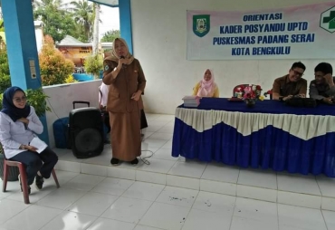 Kadinkes Lakukan Orientasi Kader Posyandu UPTD Puskesmas Padang Serai