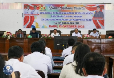 Sekdakab Karo Buka Acara Sosialisasi Gerakan Nasional Revolusi Mental Bagi ASN