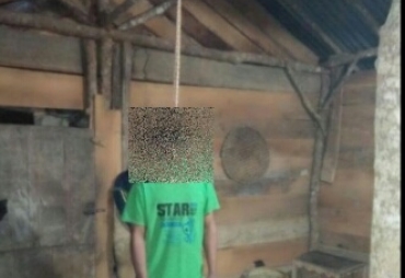 Tampak Korban yang tergantung 