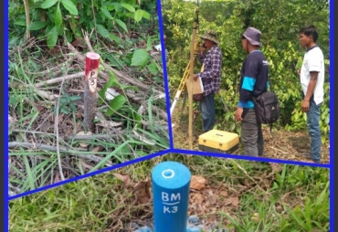 Tampak pihak PT.BGP melakukan Pengukuran Titik Koordinat
