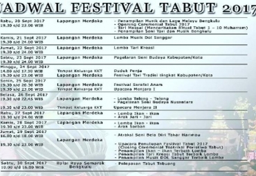 Jadwal Festival Tabut 2017
