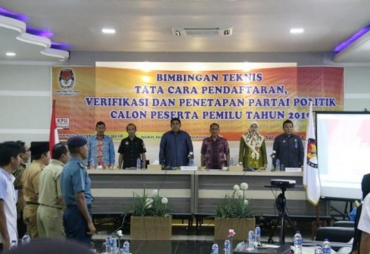 Bimbingan Teknis (Bimtek) tata cara pendaftaran, verifikasi dan penetapan partai politik calon peserta pemilu tahun 2019 tingkat Kota Bengkulu