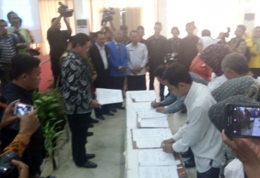 Penandatanganan Kerja Sama Antar OPD Terkait BkkbN dengan Kepala BkkbN Provinsi Bengkulu
