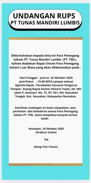 Pengumuman PT TML